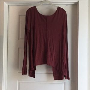 Burgundy/red open back top